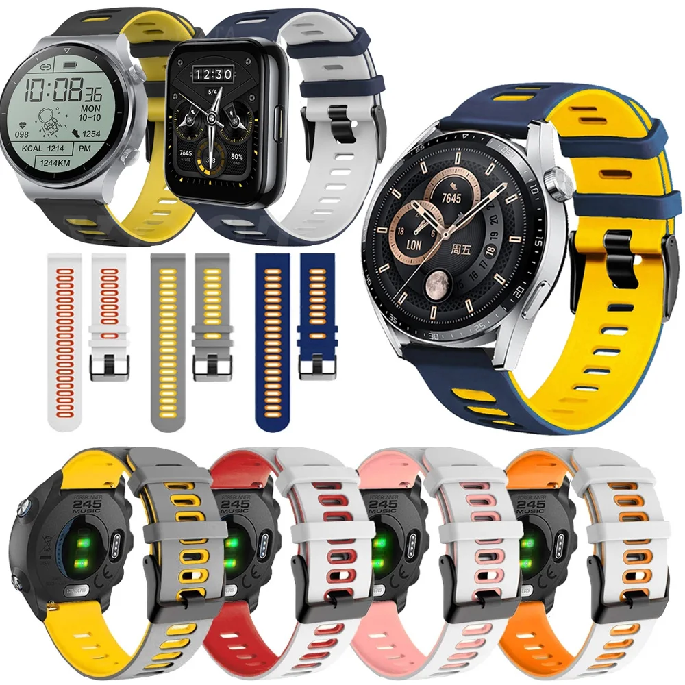 

22mm Bracelet for Huawei Watch GT 2 Pro/GT 2 GT/ GT 3/3 Pro 46mm Strap Silicone Strap /GT Active/Gear S3 Classic Sports Bracelet