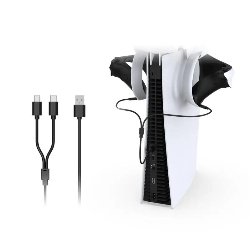 

2 In 1 Charging Cord For Ps5 Durability Type-c Ports For Ps Vr2 Charger Cable For Playstation 5 Replacement Convenient