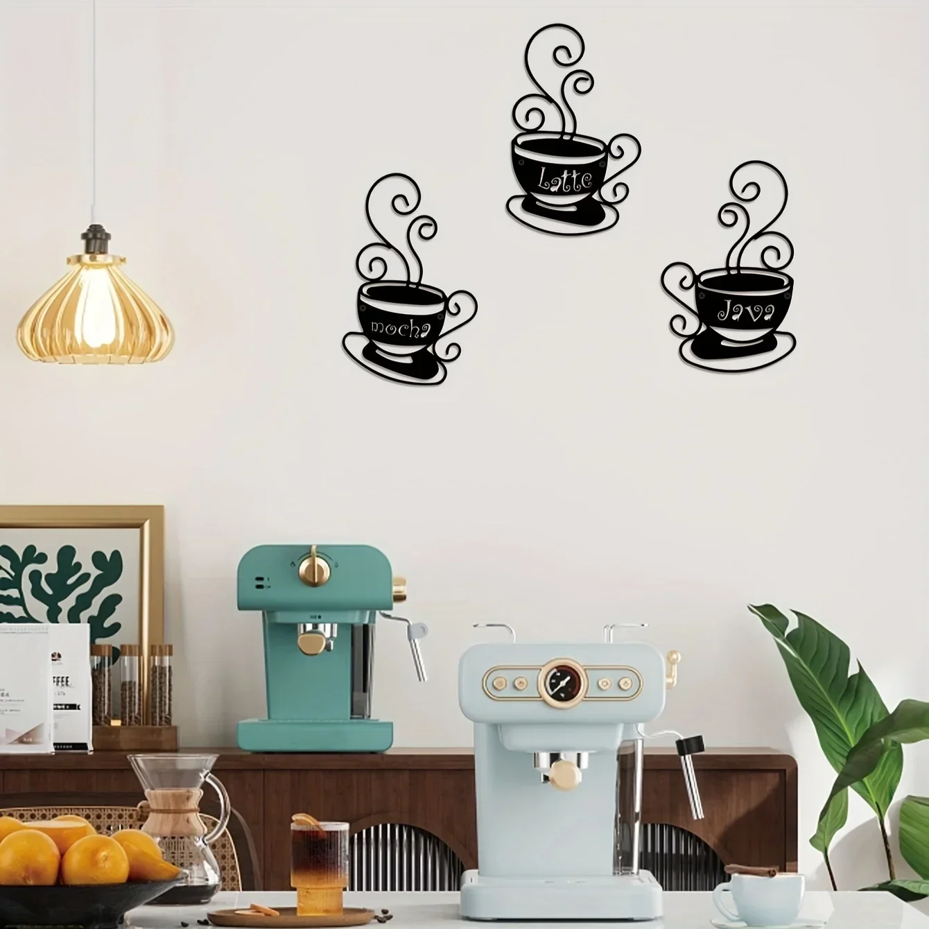 3 шт./комплект металлические наклейки на стену кофейной чашки