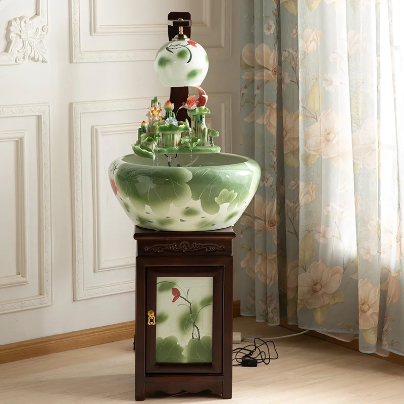 

TV Cabinet Office Fish Tank New Chinese Style Ceramic Zen Living Room Soft Decoration