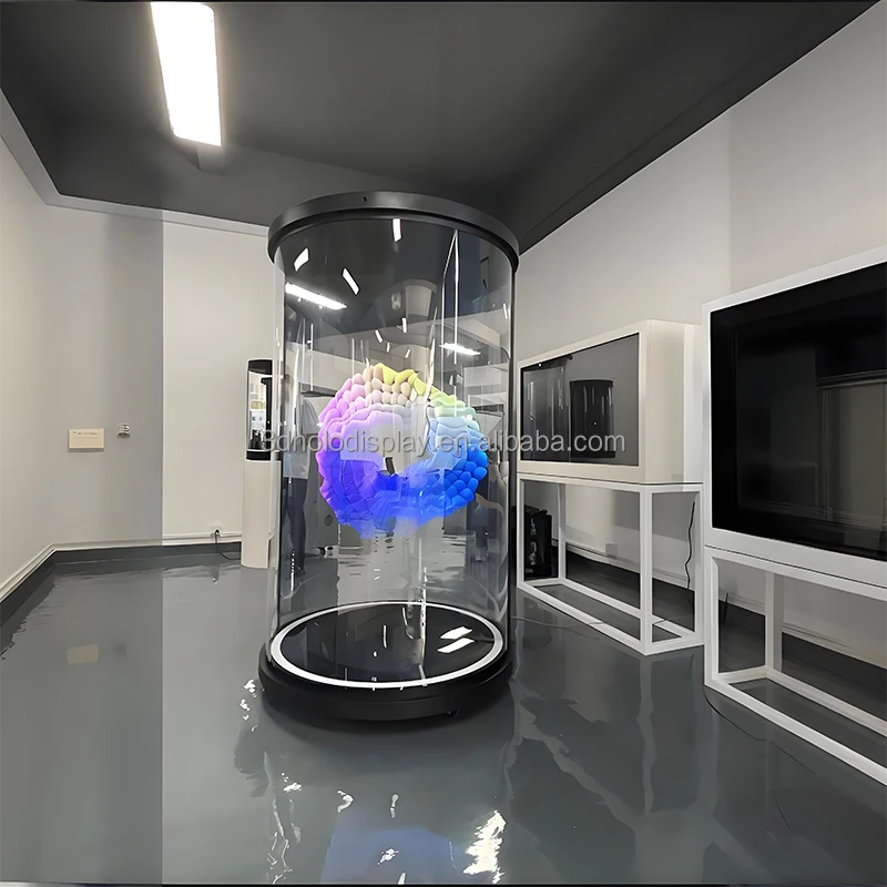Фото 75-дюймовый интерактивный 3D прозрачный цилиндрический AI-трубка голографический проекционный экран с голографической технологией №3