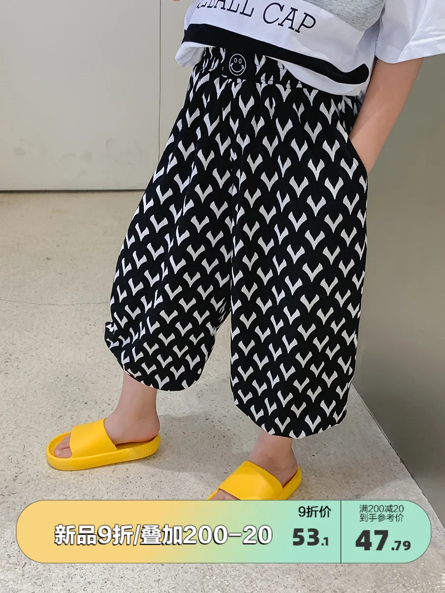 

BB Children's Clothing Children's Anti-Mosquito Pants Boys' Summer Thin 2022 New Medium Children Boys' Loose Breathable Pants