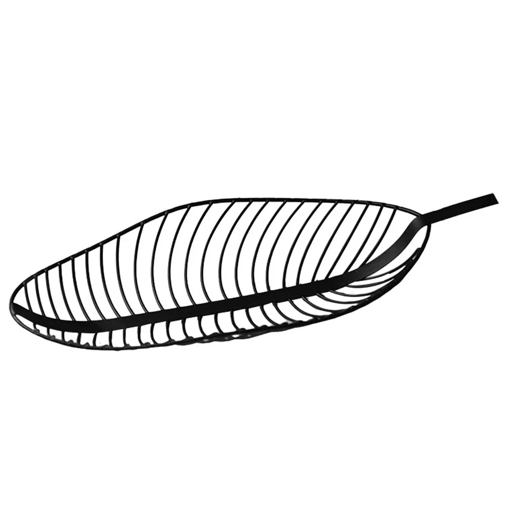 

Fruit Basket Bowl Metal Wire Dish Storage Organizer Holder Table Tray Leaf Snack Serving Countertop Decorations Kitchen Coffee