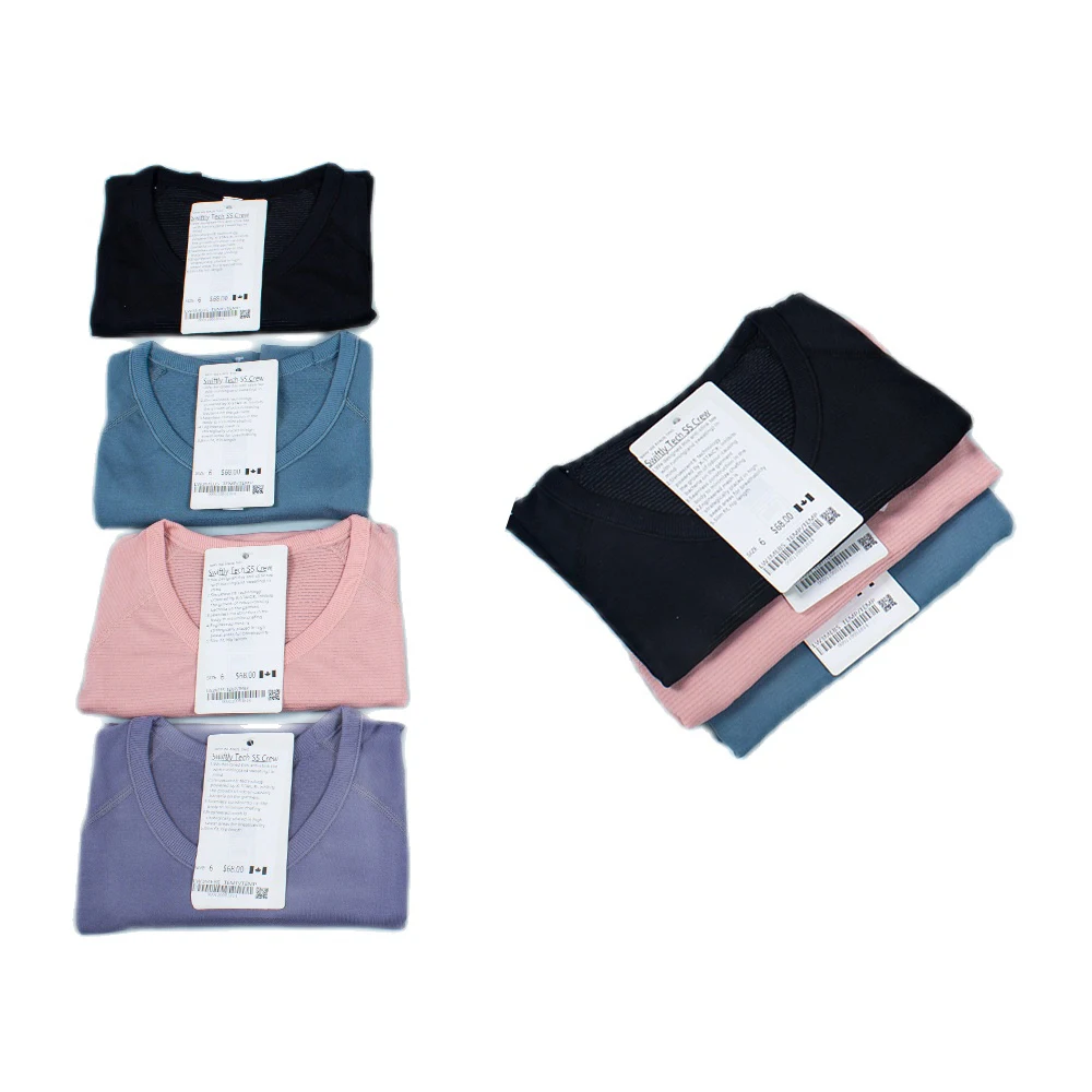 luluwomen's Sports Yoga Short Sleeve Quick Drying Crew Neck Yoga Vest Gym Yoga Tops Women T-shirt Sportswear Fitness Wome