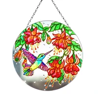 hummingbird stained glass window hangings bird suncatchers home decor ornament gifts stain glass window hangings