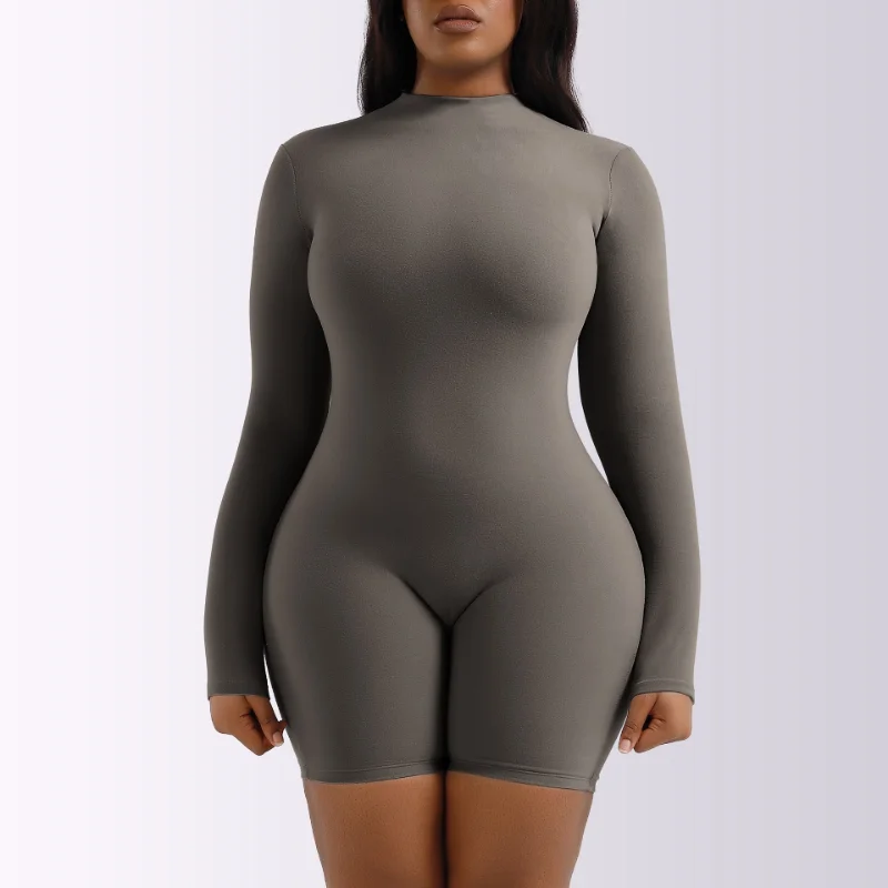 Fleece Lined Thermal Underwear Turtleneck Bodysuit Long Sleeve Body Shaper for Women Shaperwear Thermal Undershirt Tank Tops