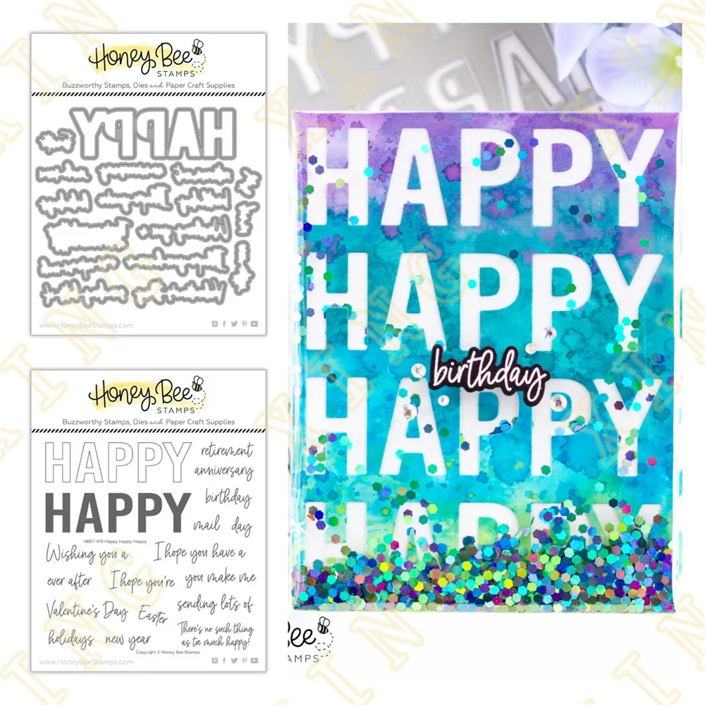 

Happy Metal Cutting Dies Stamps Scrapbook Diary Secoration Embossing Stencil Template Diy Greeting Card Handmade 2022 New