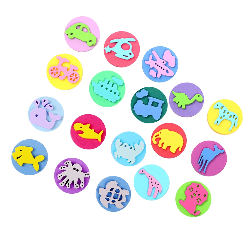

18Pcs Stampers Kids Assorted Stamps Stamps Kids Painting Stamper EVA Painting Sponge Stamp Kids Educational