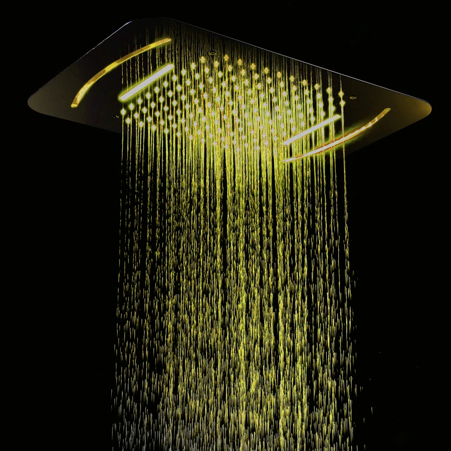 M Boenn Матовая золотая массажная система для душа с скрытым термостатом смеситель