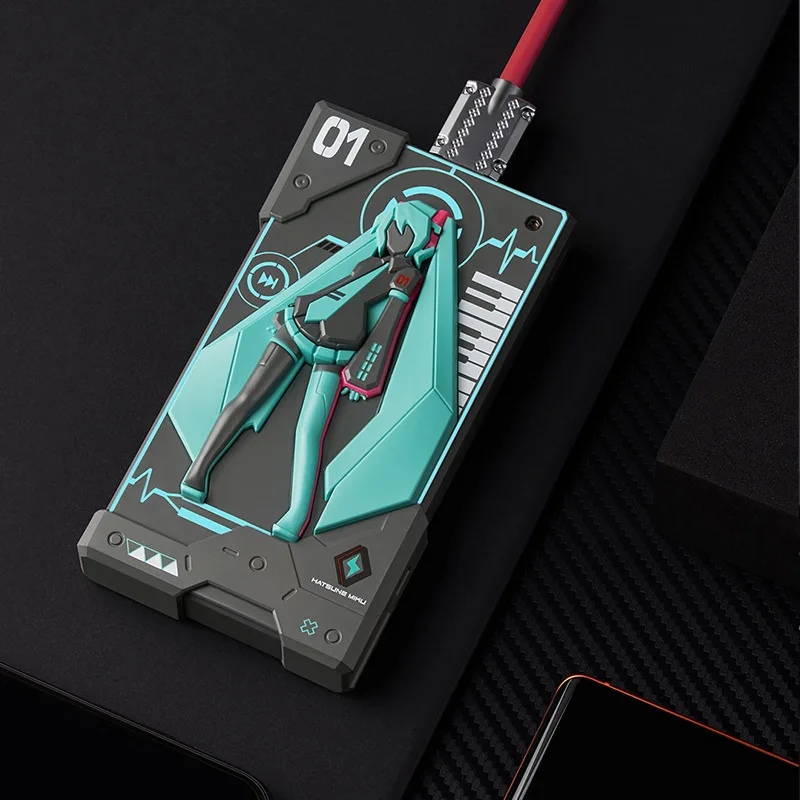 

Hatsune Miku Power Bank Mechanical Wing Apple 15w Hua Wei 22.5w High Quality Montage Technology Style Breathing Light Gift