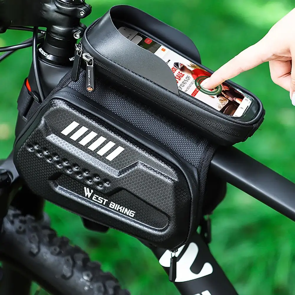 Сумка для телефона велосипедная жесткая с отверстием наушников и двойными