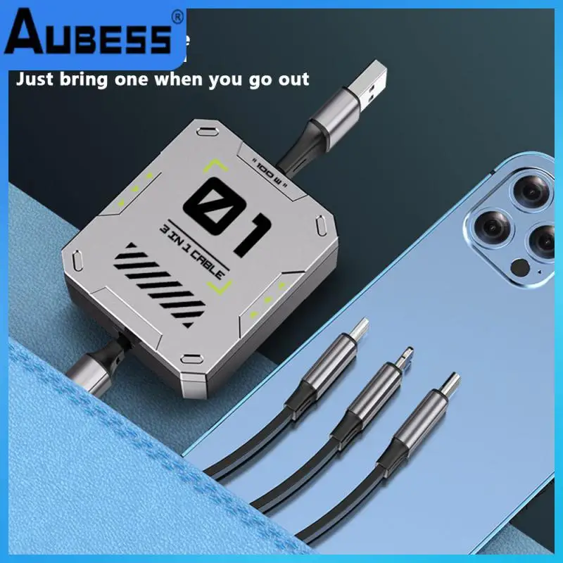 

Fast Charging Cord 6a Portable Charging Line 3-in-1 Fast Charging Charge Cable Phone Accessories Telescopic