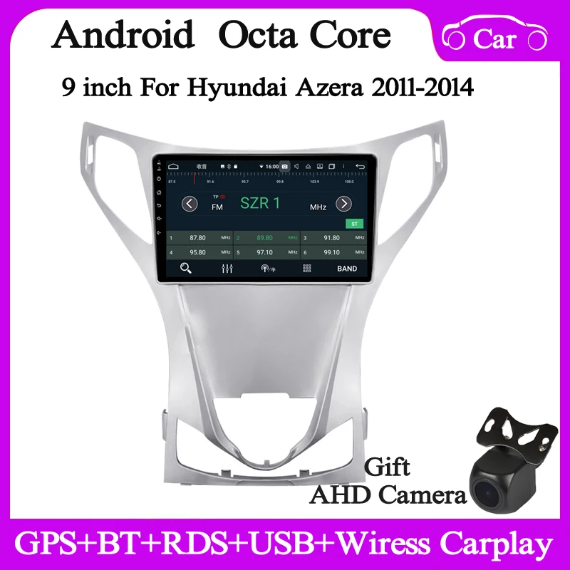

9 inch Android Car Radio multimedia player for Hyundai Azera 2011-2014 gps navi stereo audio DSP carplay auto headunit WiFi