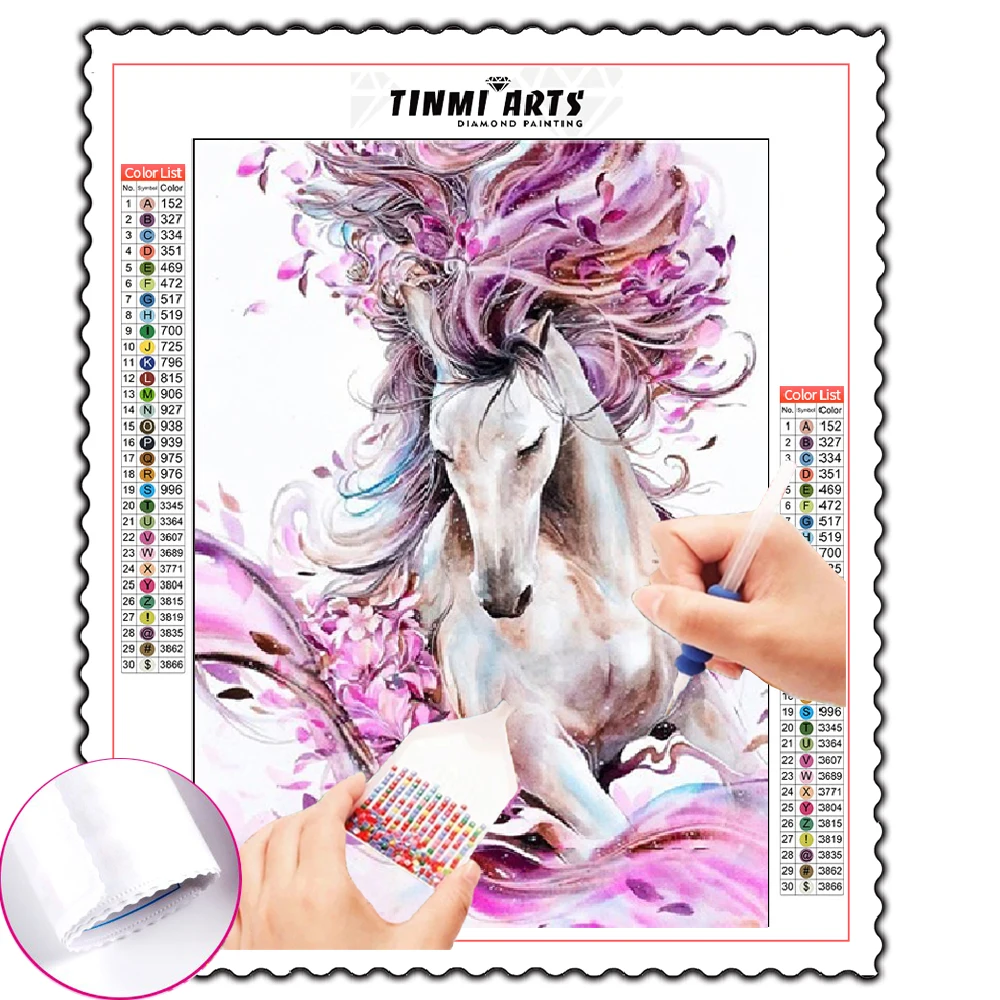 

5D DIY Diamond Painting Kits Full Round With AB Drill Horse Embroidery Diamond Mosaic Animal Art Picture Rhinestones Home Decor