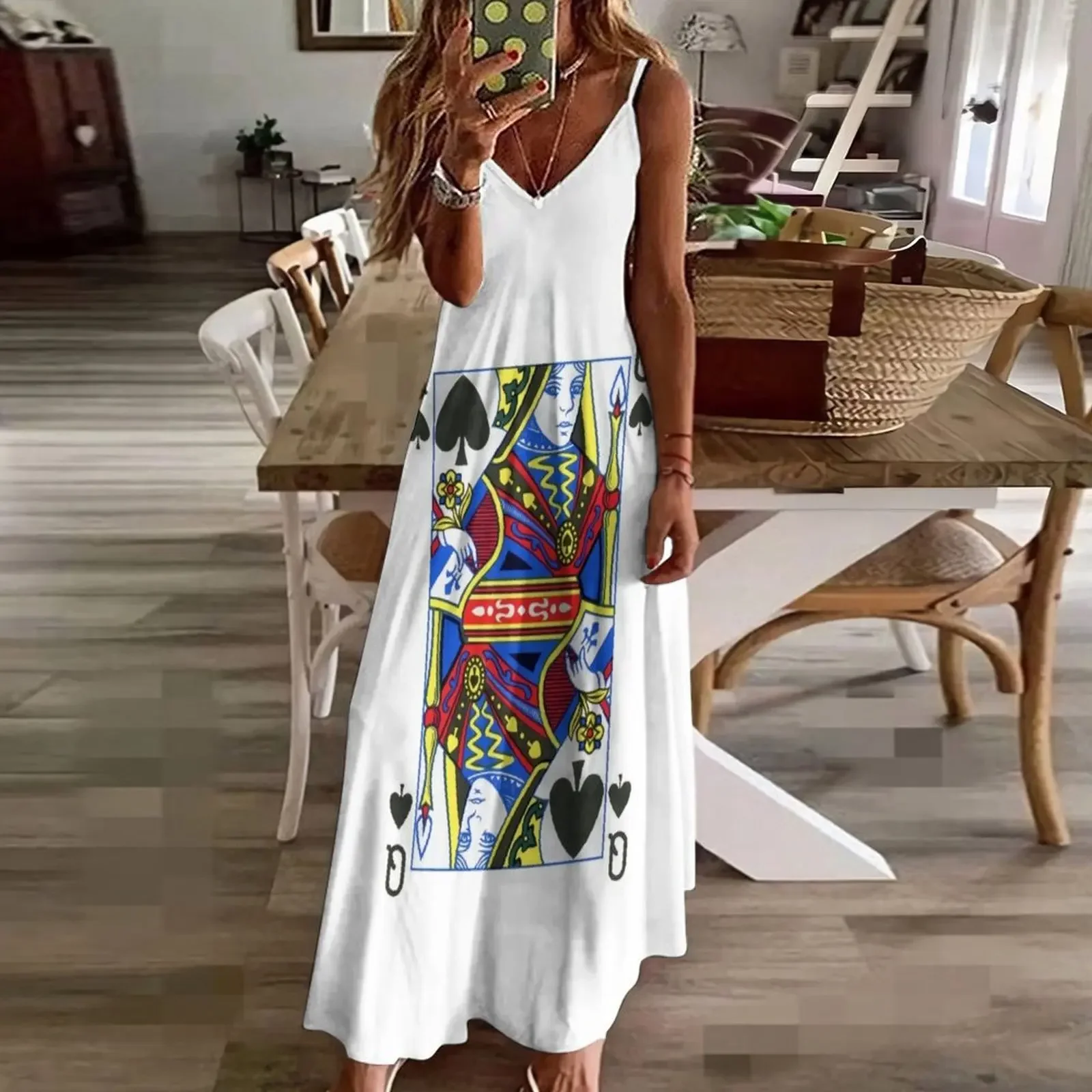 Рубашка Королева пиков | Групповой костюм на Хэллоуин Платье без рукавов с