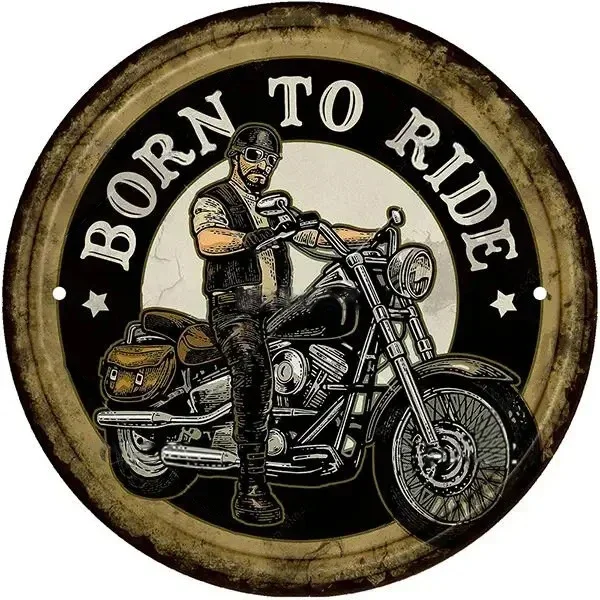 

Винтажные мотоциклетные постеры, круглые металлические жестяные вывески, декоративные пластины, вывеска для бара, паба, человека, пещеры, гаражного клуба, настенный художественный декор