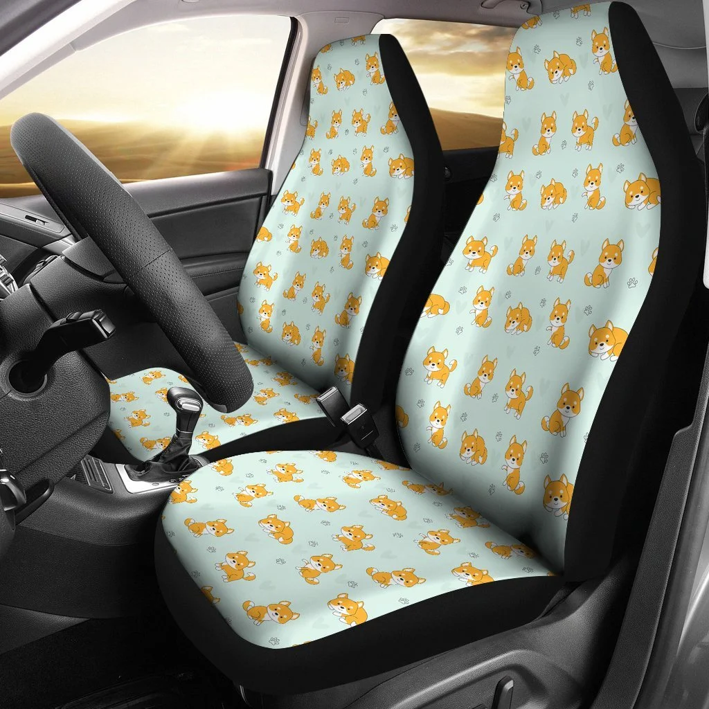 

Shiba Inu Dog Pupppy Pattern Print Universal Fit Car Seat Cover