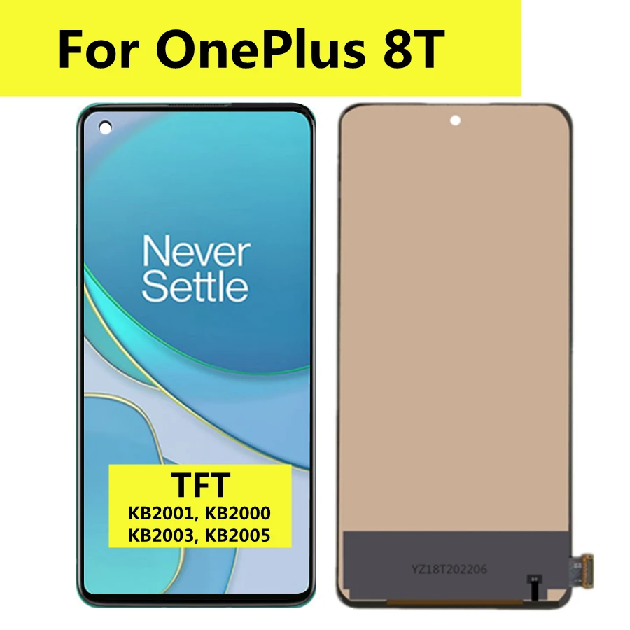6.55" TFT For OnePlus 8T LCD Display Screen Touch Sensor Digitizer For Oneplus KB2000 KB2001 KB2003 KB2005 LCD Screen