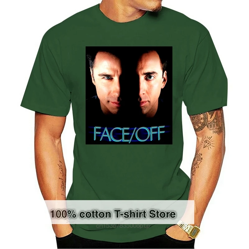 Face/Off Nicolas Cage John Travolta? New Men T-Shirt Black Clothing 6-A-399