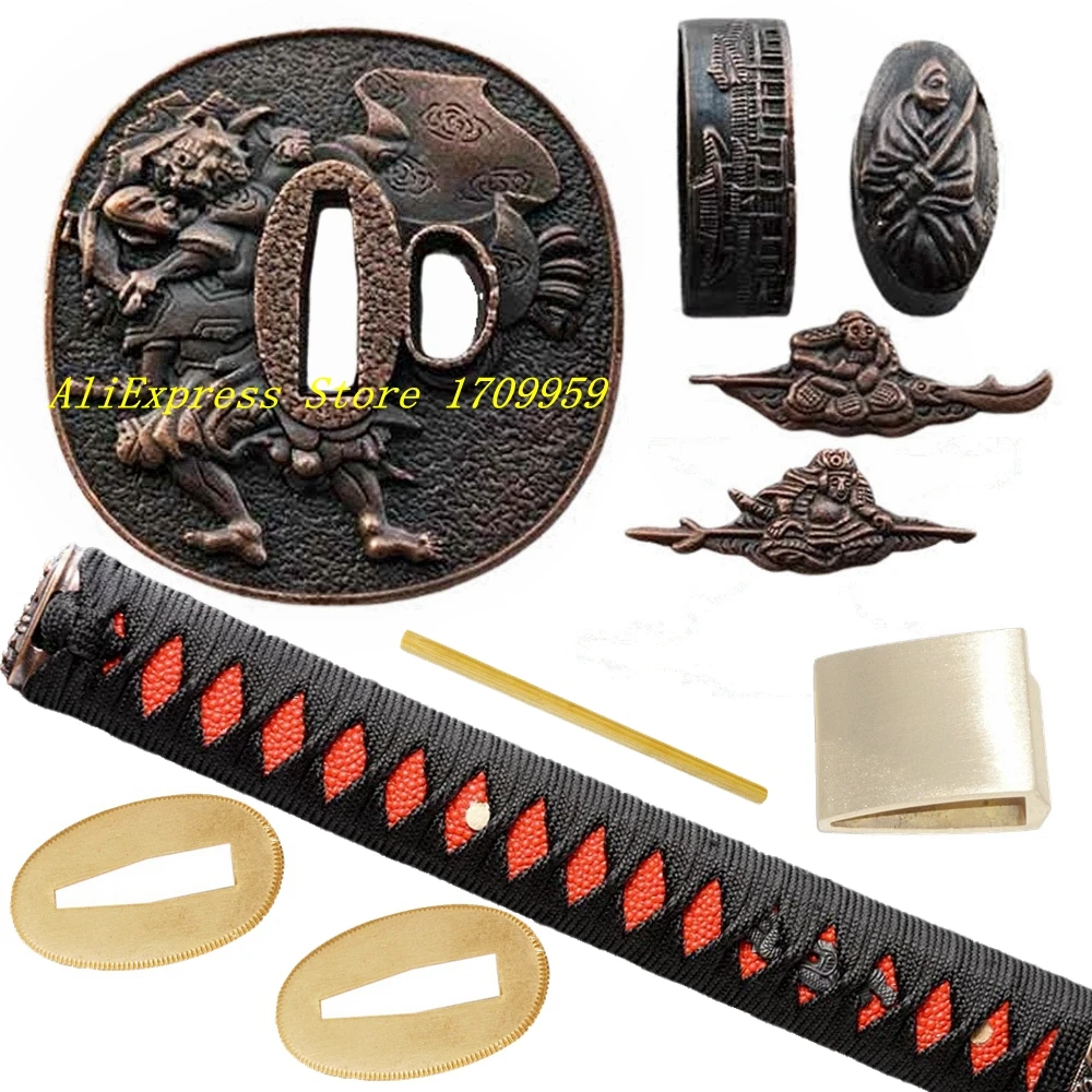 26 см ручка катана Цука японский самурайский меч сплав защитная арматура комплект