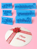 1 set alphabet letter words cake baking molds cookie press embosser cutter fondant mold happy birthday printing mold kichen tool