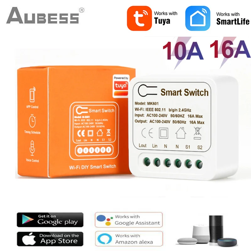

MINI Wifi Smart Switch 10A 16A 2-way Control Timer Wireless Tuya Smart Switches Smart Home Compatible With Alexa Google Home