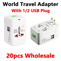 20pcs universal 12 usb travel plug adapter us au uk eu multi function all in one ac power socket converter plug adaptor 6a 250v