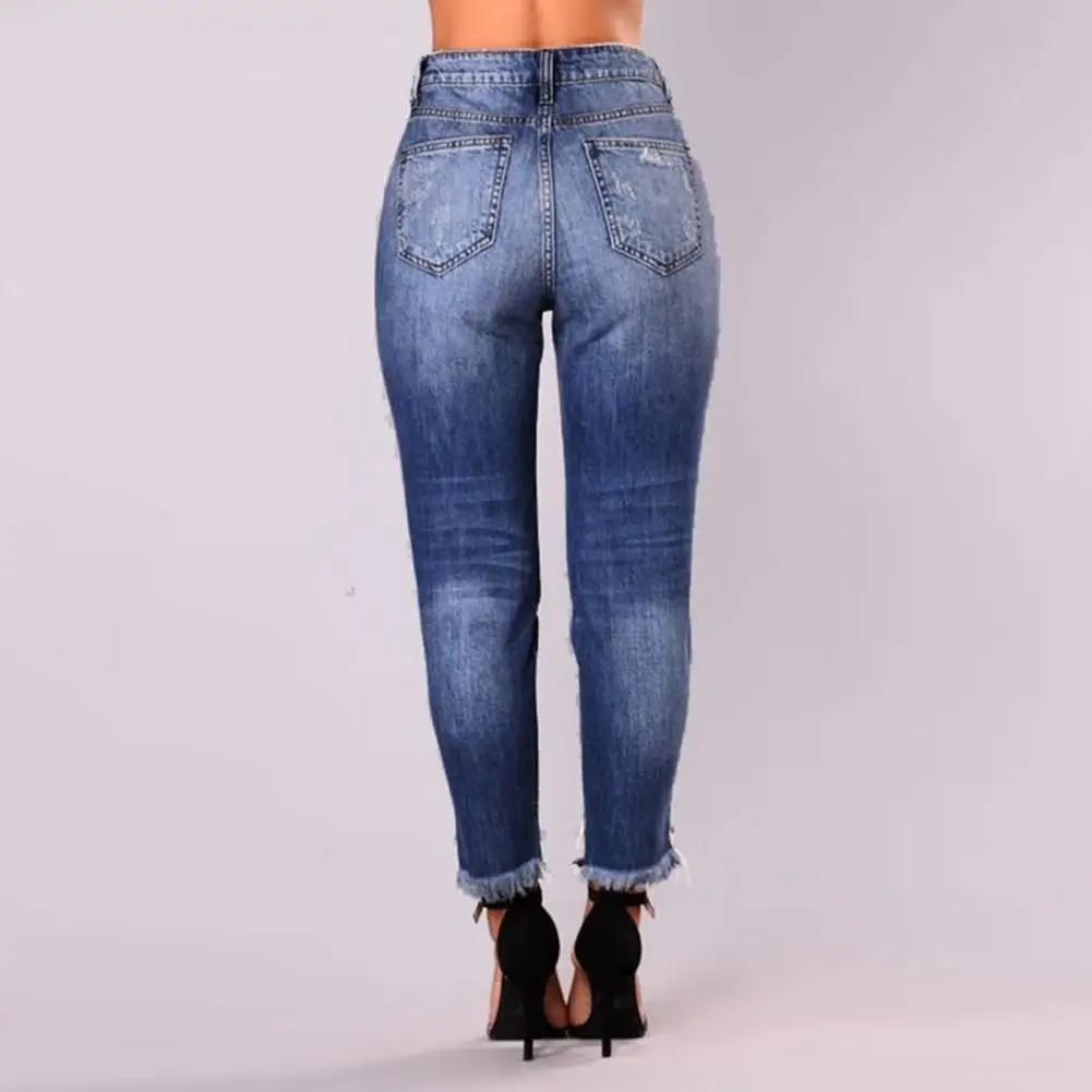 

Крутые женские облегающие джинсовые брюки с высокой талией, узкие эластичные брюки-карандаш