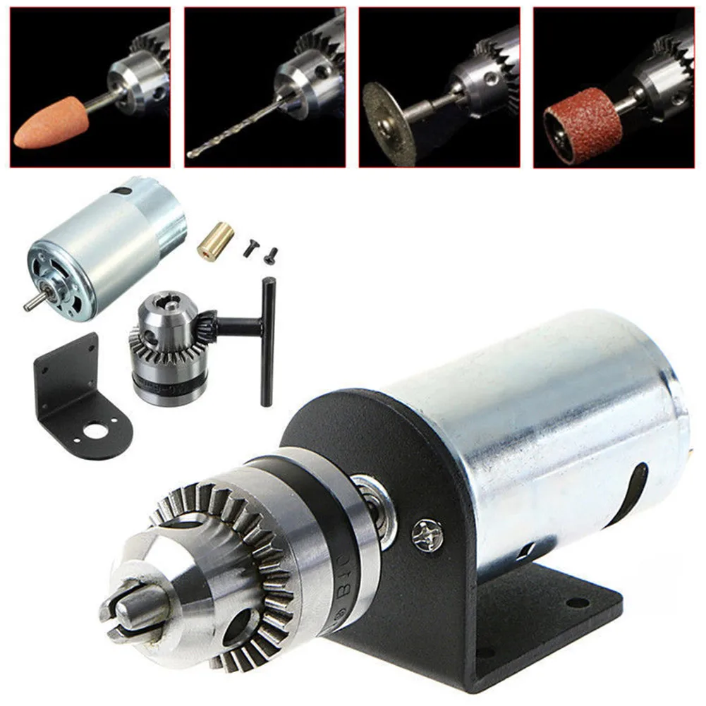 Ручная дрель DIY токарный станок пресс 555 двигатель с патроном 1/8 дюйма + монтажный