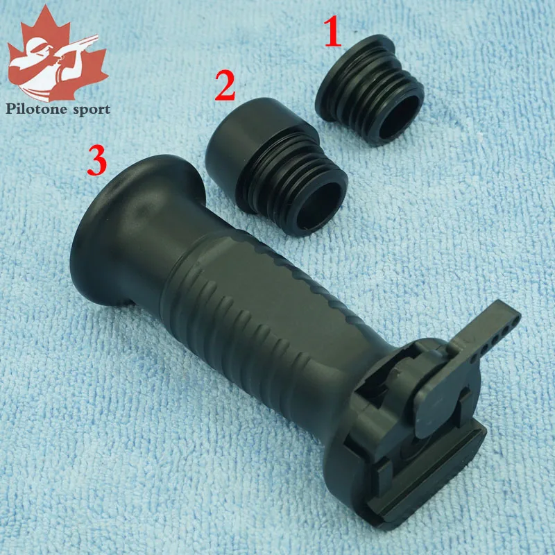 

Pilotone Quick Release CNC Metal Handle Picatinny Rail MK18 AK47 Combat Shooting Gripper Adapter 3 Bases Black