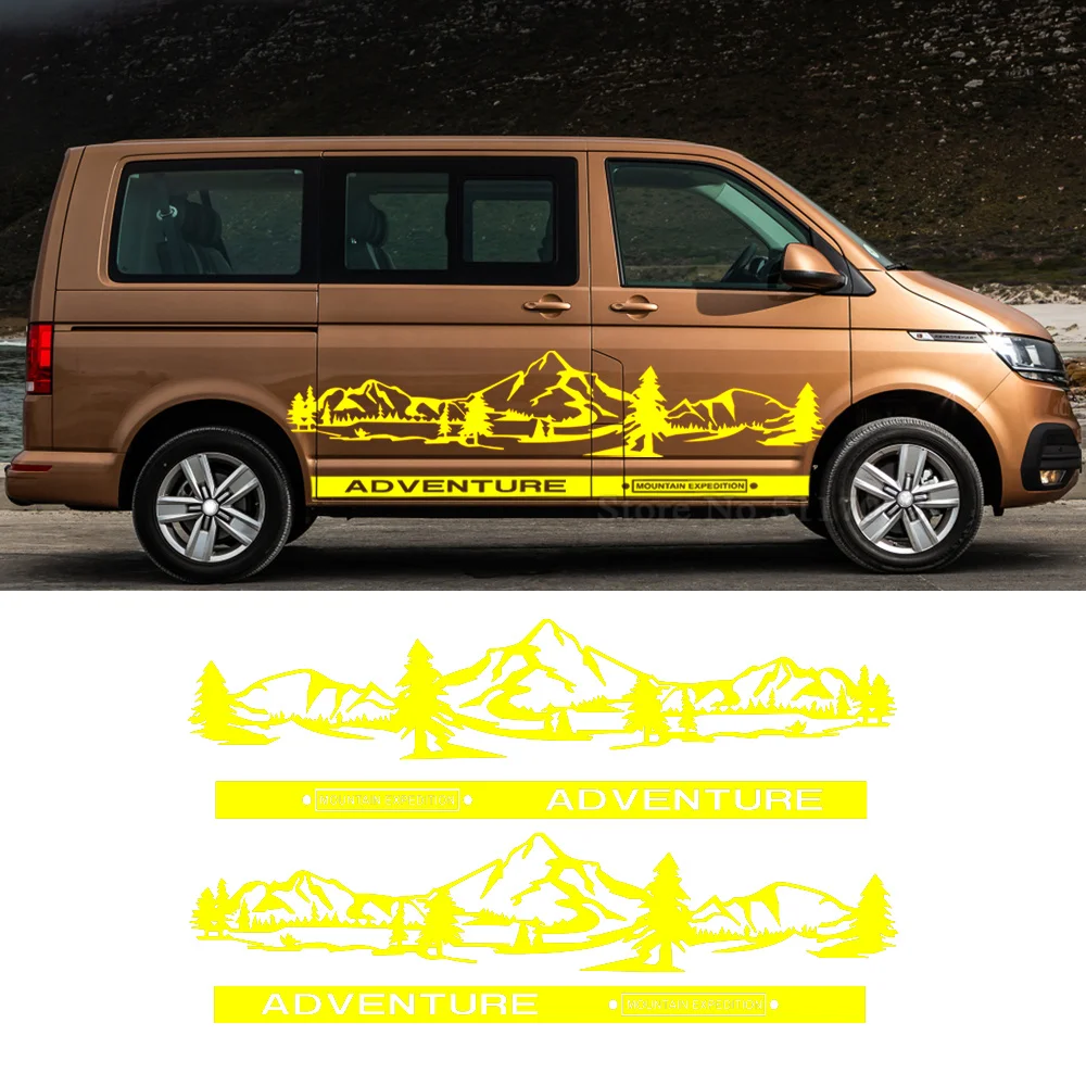 

4Pcs/Lot Car Stickers Motorhome Camper Van For Volkswagen VW Transporter T4 T5 T6 Multivan Caravelle DIY Decals Accessories