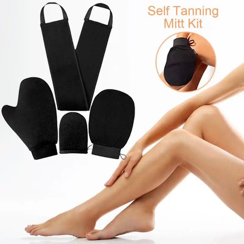 

4Pcs Reusable Body Self Tan Applicator Tanning Gloves Cream Lotion Mousse Body Cleaning Glove Self Tanning Mitts