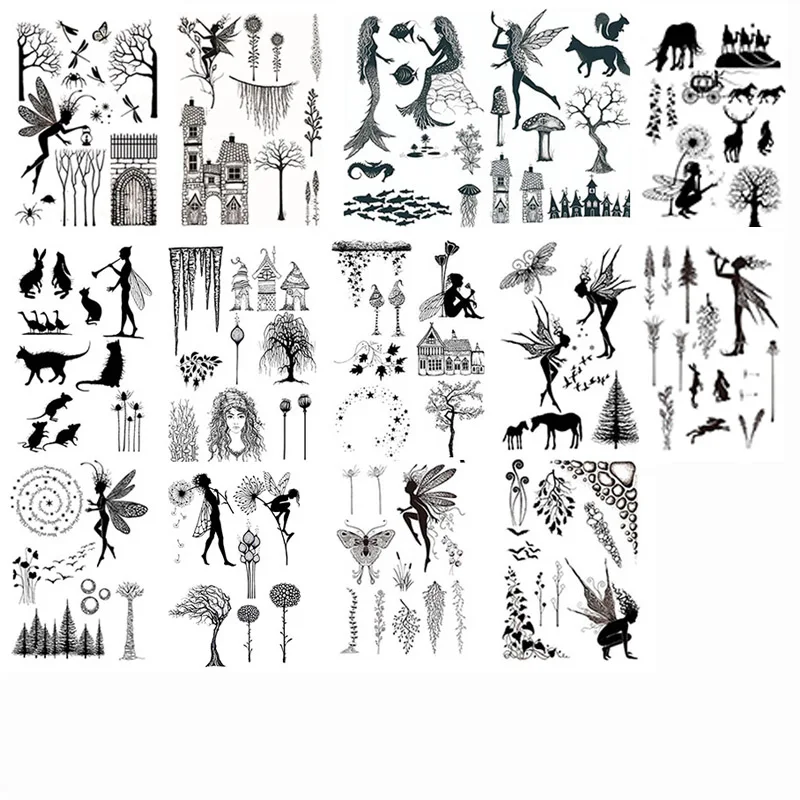 

Fairy Plants Butterfly Clear Stamps for DIY Scrapbooking Card Transparent Silicone Stamp Making Photo Album Crafts Decoration