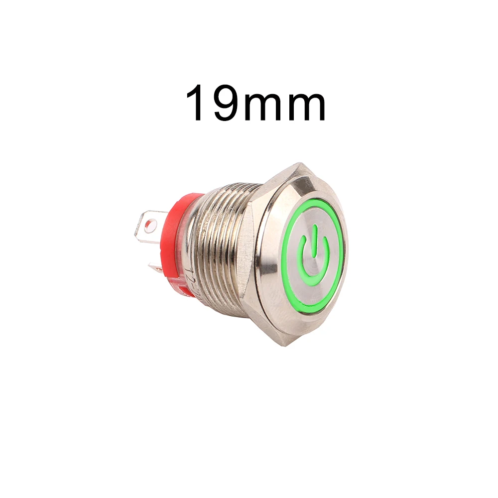 

Антивандальные металлические кнопки переключатели DIANQI 19 мм красные 12-24В 220В