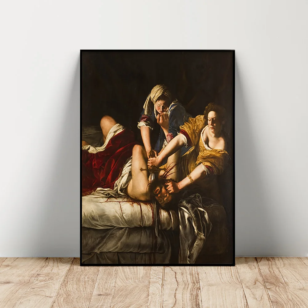 

Artemisia Gentileschi Art Print Poster Judith Beheading Holofernes Canvas Painting Wall Picture Decor