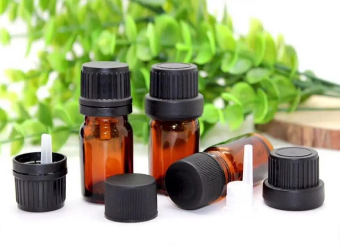 

Perfume Sample Tubes Bottles 5ml Amber Glass Essential Oil Bottle with cap Brown Vial Small Essential Oil Bottle FGV57