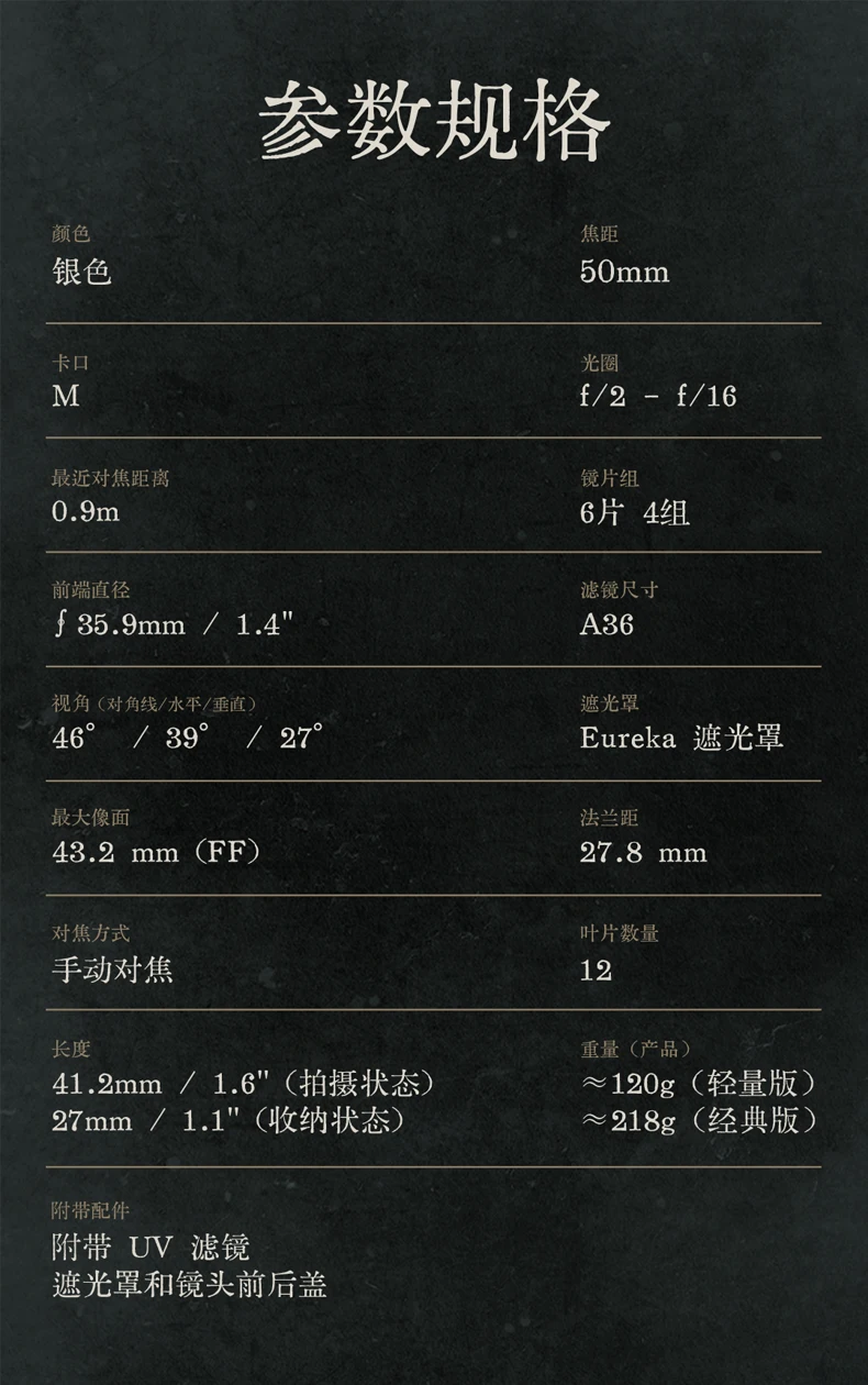Фокусный объектив для M mount M11 M10 M240
