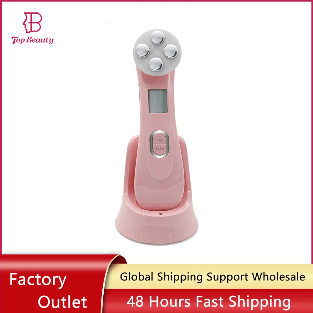 

5 In 1 Facial Mesotherapy Electroporation RF Radio Frequency LED Photon Face Lifting Tighten Wrinkle Removal Skin Care Massager