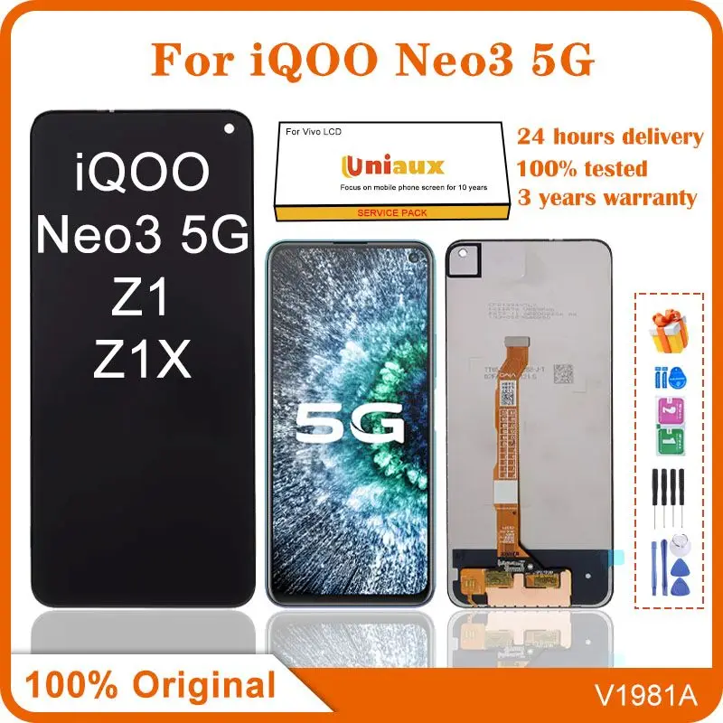 6,57 дюйма для VIVO IQOO Neo3 5G Z1 Z1X V1981A V1986A V2012A, ЖК-дисплей, детали для замены
