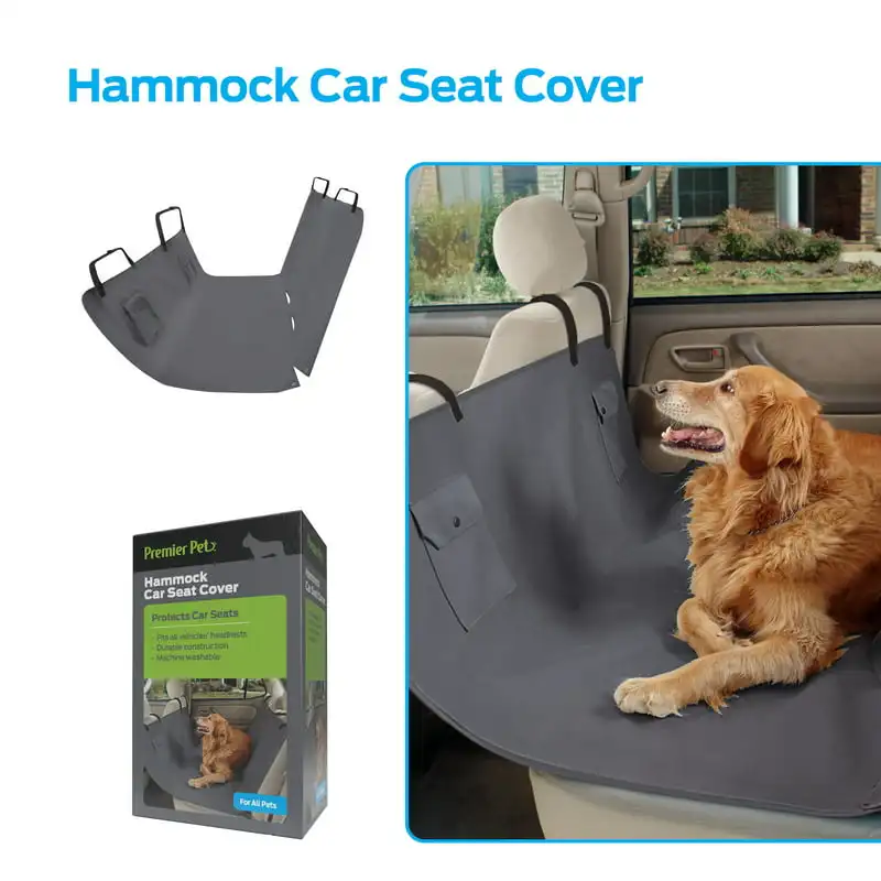 

Hammock Seat Cover - Helps Secure Your Dog and Protect Vehicle's Back Seat - Durable and Machine Washable Design Makes Clean Up