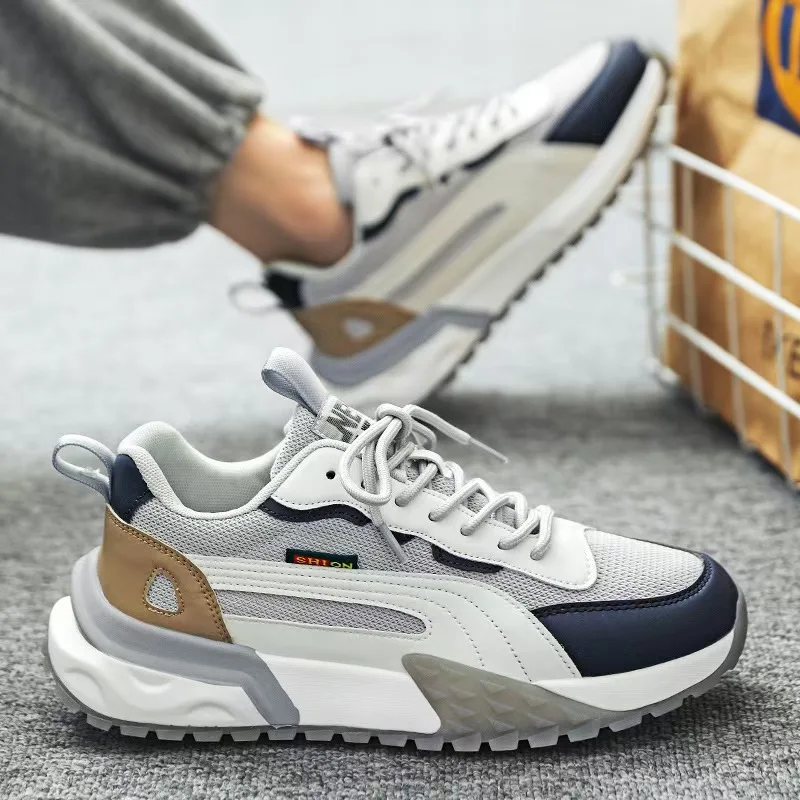 Мужские кроссовки на шнуровке мужская обувь платформе дышащие мужские 2024 с