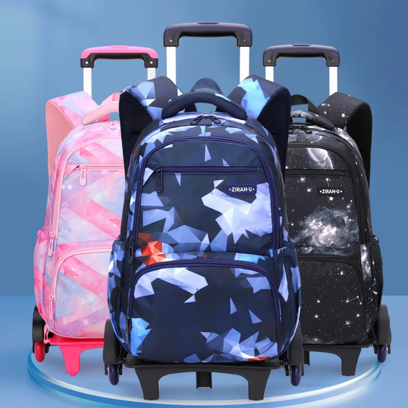 Trolley Children School Bags Mochila Kids Backpacks With Wheel Trolley Luggage For Girls Boys backpack Escolar Backbag Schoolbag