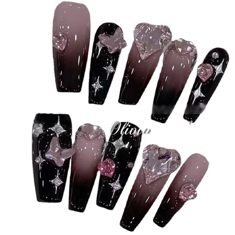 

Новейшие трендовые художественные ногти 2023, 10 шт., пресс на ногти, модный дизайн, искусственные ногти ручной работы, акриловый пресс на ногти