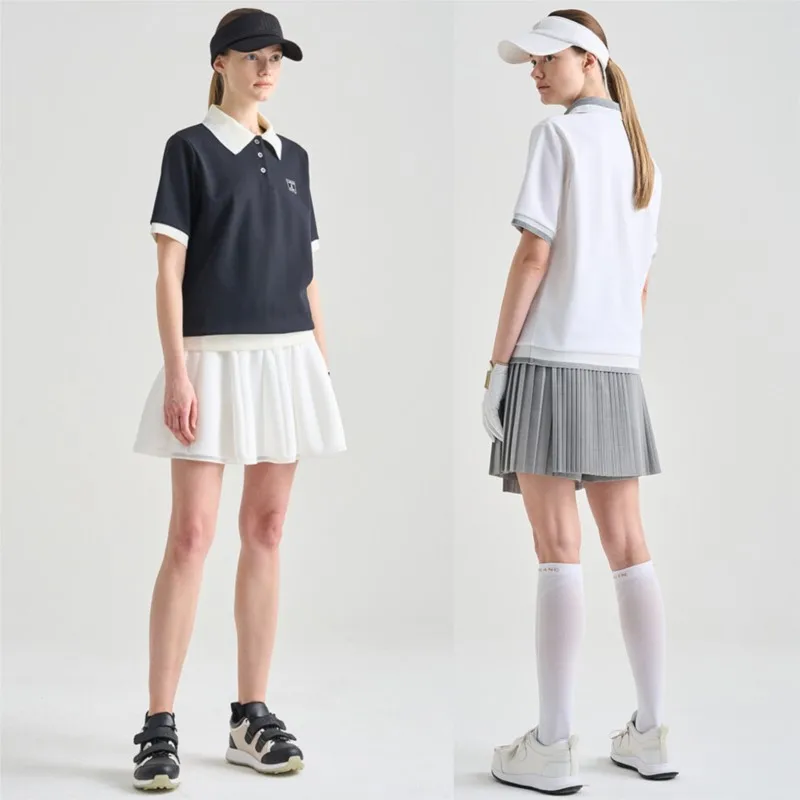 

Summer Golf Women's Short Sleeve Shirt Elastic Short Sleeve T-shirt Casual Quick Drying Sports Top Casual Polo Shirt 골프 의류
