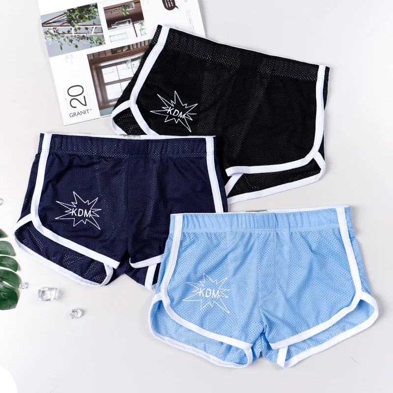 3 Pcs Summer Breathable Briefs Close Fitting and Comfortable Mens Underwear Ice Screen Mesh Hole Panties New Teenagers Boxers