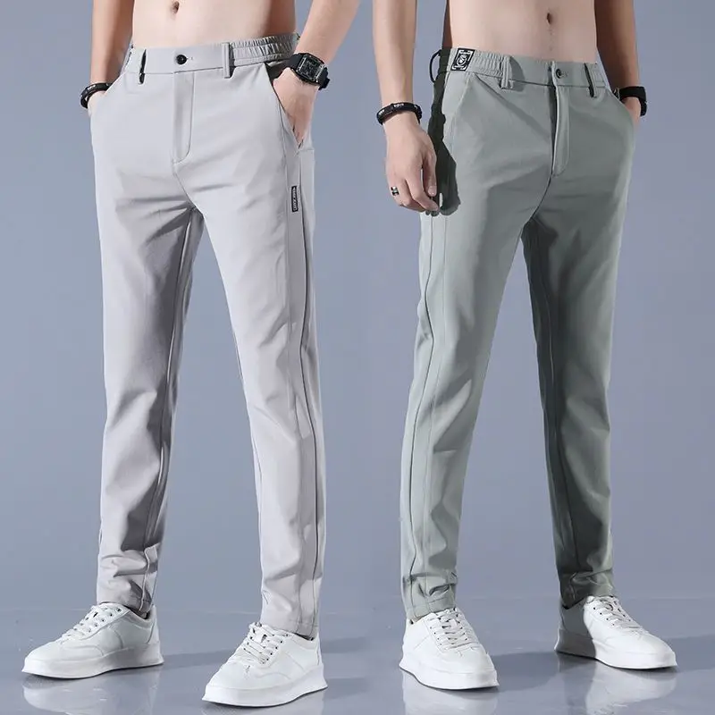 

Брюки мужские повседневные из вискозы, тонкие спортивные штаны, эластичные прямые дышащие быстросохнущие, BS02, весна-лето