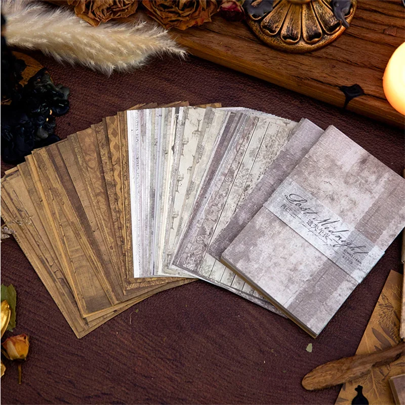 30 листов бумаги в стиле ретро с растительной текстурой из нескольких материалов