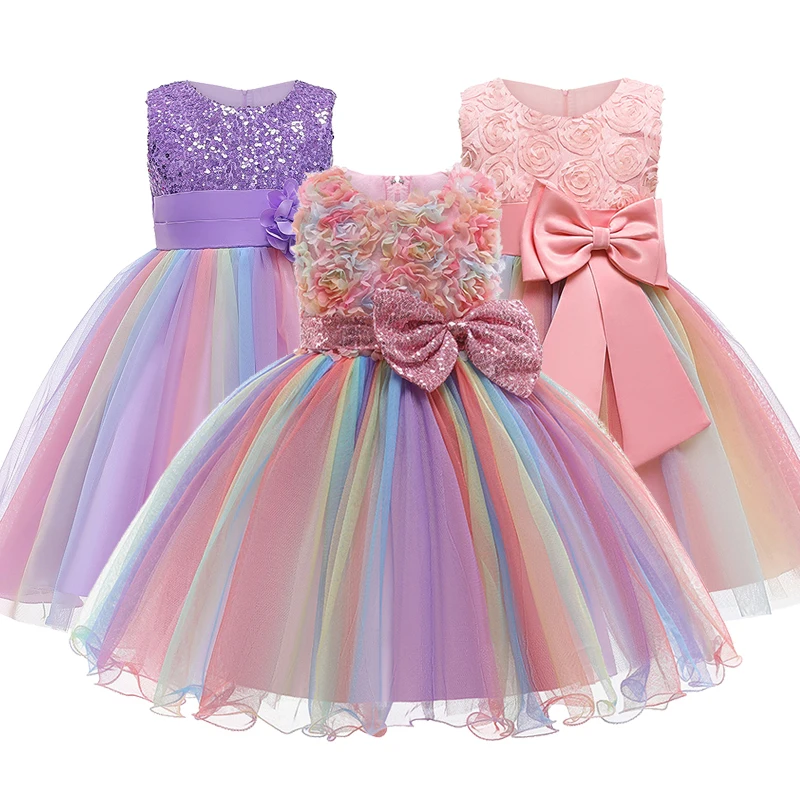 

2021 new Girls Dress Wedding Party Princess Christmas Dresse for girl Party Costume Kids Cotton Party girls Clothing 1-12 yrs