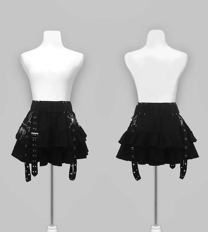 Японские короткие юбки с повязками для шахт новые летние Harajuku в студенческом