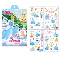 cinderella sticker disney princess marvel avengers frozen sofia unicorn cartoon sticker disney kids tattoo stickers girls gift